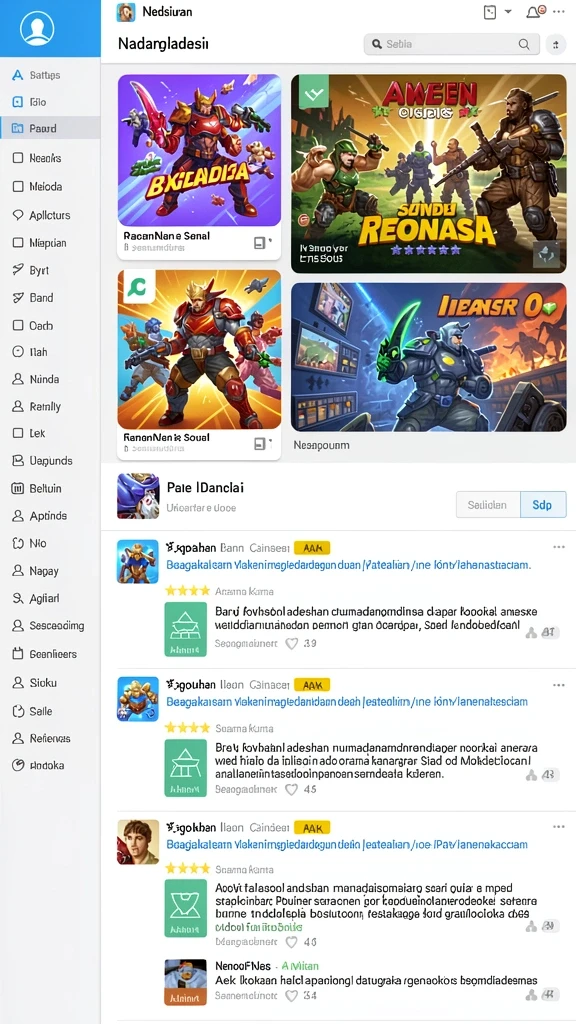 langit777 - Screenshot menampilkan menu karakter yang beragam.