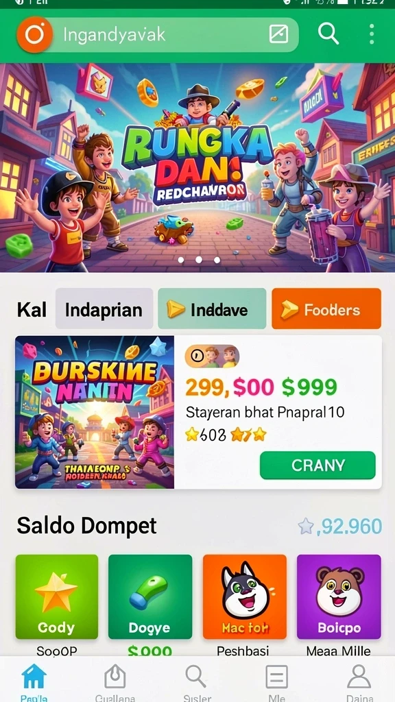 sd107 - Tampilan menu utama yang menarik dan mudah dinavigasi.